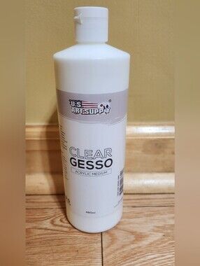 U.S. Art Supply Clear Gesso Primer for Oil & Acrylic Painting